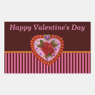 Valentine Heart Rectangular Sticker