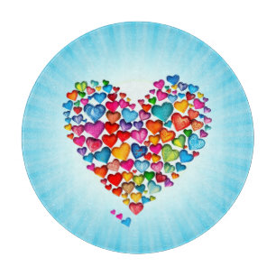 Valentine Heart Shape Watercolor Design-57393 Pape Cutting Board