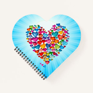 Valentine Heart Shape Watercolor Design-57393 Pape Notebook