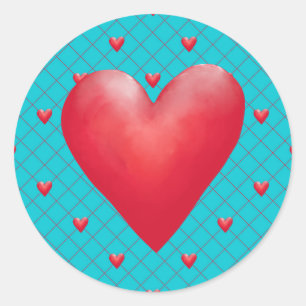Valentine Heart Sticker, You Customise Classic Round Sticker