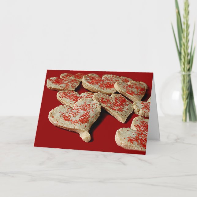 Valentine Heart Sugar Cookies Holiday Card, ZSSPG Card (Front)