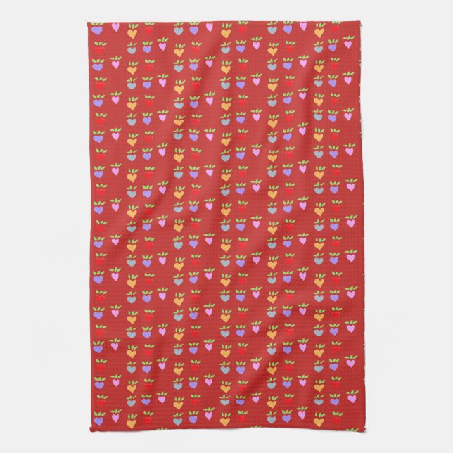 Valentine Heart Tea Towel (Vertical)