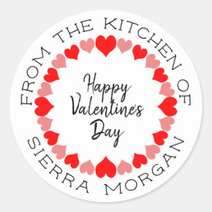 Valentine Heart Wreath Kitchen Treats Gift Label