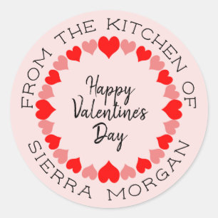 Valentine Heart Wreath Kitchen Treats Gift Label