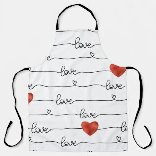 Valentine Hearts: 3D Line Design Apron