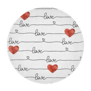 Valentine Hearts: 3D Line Design Cutting Board