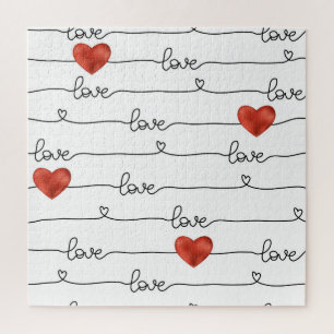 Valentine Hearts: 3D Line Design Jigsaw Puzzle