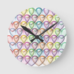 valentine hearts 3d valentine s day round clock