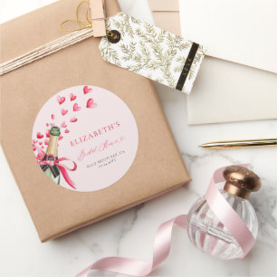 Valentine Hearts Bubbly Whimsical Bridal Shower Classic Round Sticker