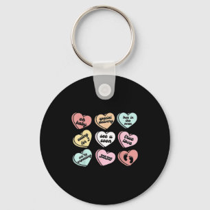 Valentine Hearts Candy Pregnancy Announcement Baby Key Ring