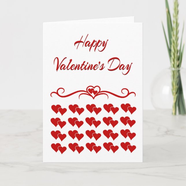 Valentine Hearts Card (Front)