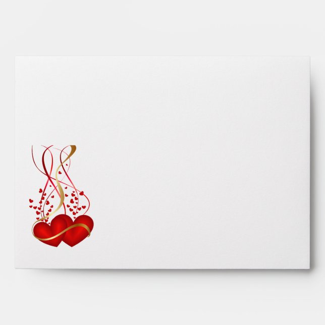 Valentine Hearts Card Envelope (Front)