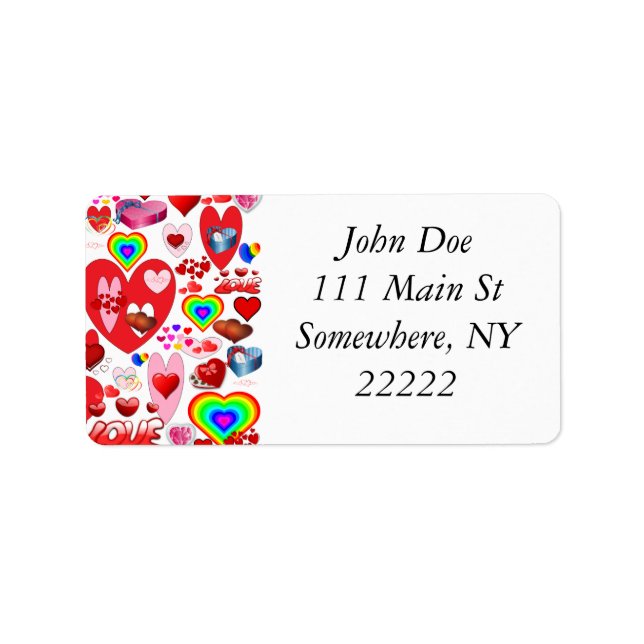 Valentine Hearts Collage Label (Front)
