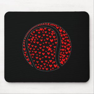 Valentine Hearts Cute Tennis Player Shape Matching Mouse Mat