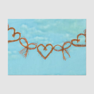 Valentine Hearts Cute Whimsical Teal Decoupage Tissue Paper