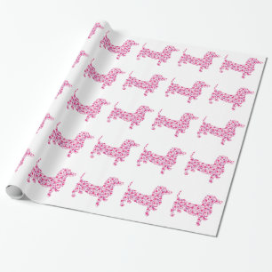Valentine Hearts Dachshund Wrapping Paper