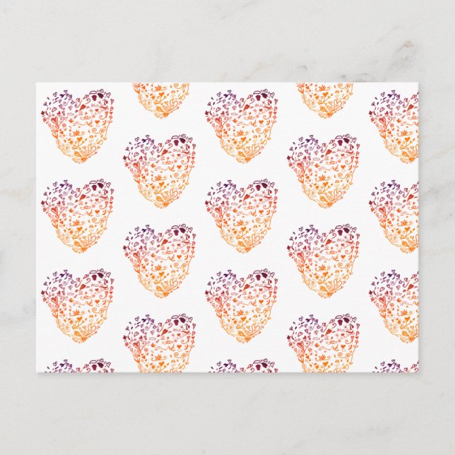 Valentine  Hearts DrawingPostcard Holiday Postcard (Front)