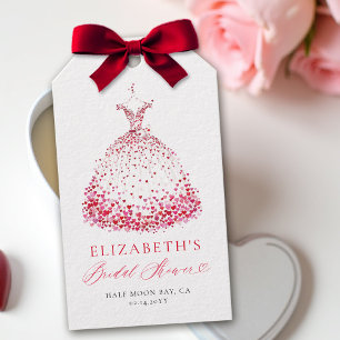 Valentine Hearts Dress Whimsical Bridal Shower Gift Tags