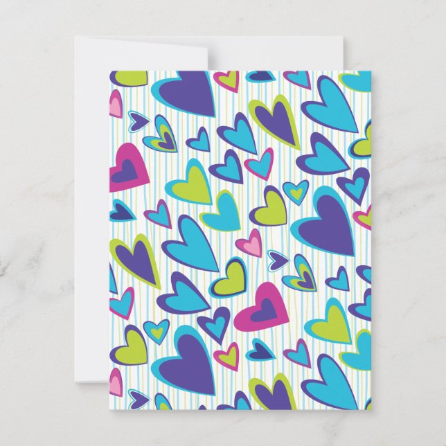 Valentine Hearts Flat Card Template (Front)