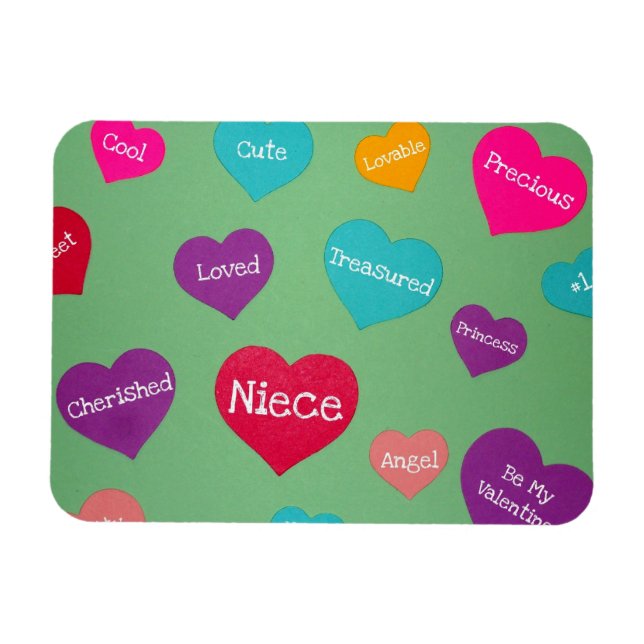 Valentine hearts for a sweet niece! magnet (Horizontal)