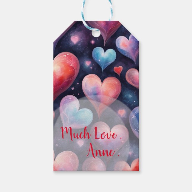 Valentine Hearts  Gift Tags (Front)