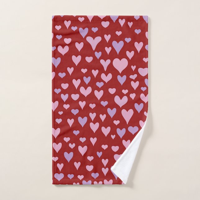Valentine hearts  hand towel (Hand Towel)