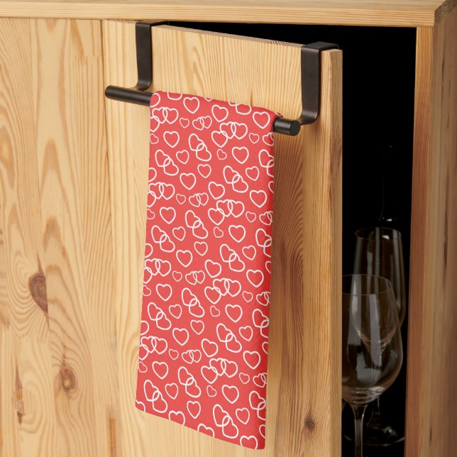 Valentine Hearts Kitchen Towel (Thirds Fold)