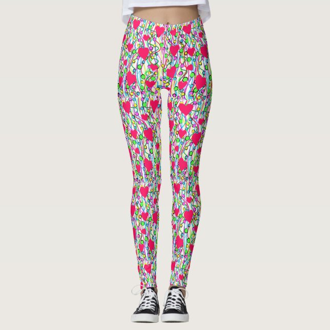 Valentine Hearts Leggings (Front)