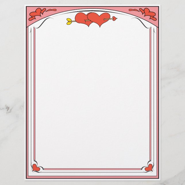 Valentine Hearts Letterhead (Front)