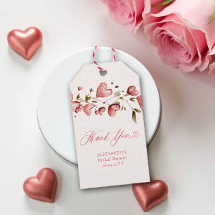Valentine Hearts Love Garden Vines Bridal Shower Gift Tags