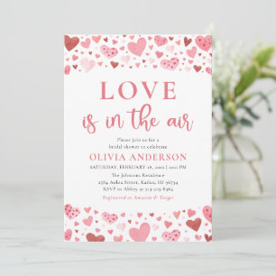 Valentine Hearts Love is in the Air Bridal Shower Invitation