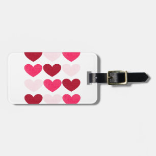 Valentine hearts luggage tag
