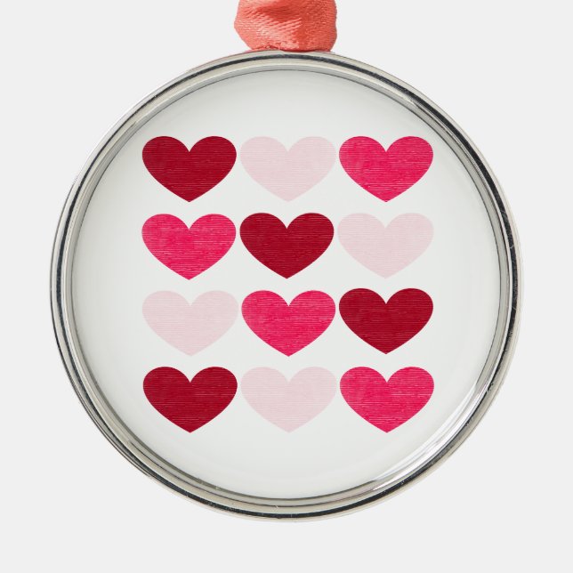 Valentine hearts metal tree decoration (Front)