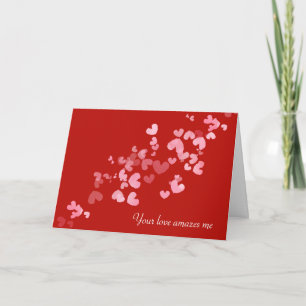 Valentine Hearts on Red Card