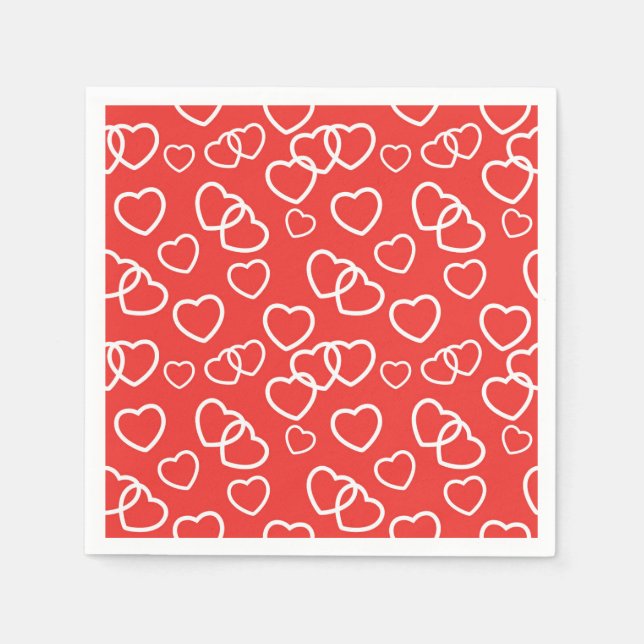 Valentine Hearts Paper Napkins (Front)