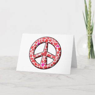 Valentine Hearts Peace Sign Holiday Card