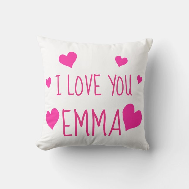 Valentine Hearts Personalised I Love You Cushion (Front)