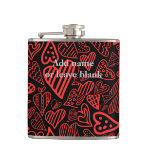 Valentine_hearts pocket flask