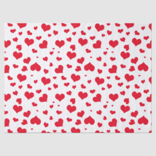Valentine Hearts Random Pattern red/White Tissue Paper