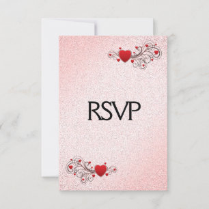 Valentine Hearts RSVP with Menu Choice