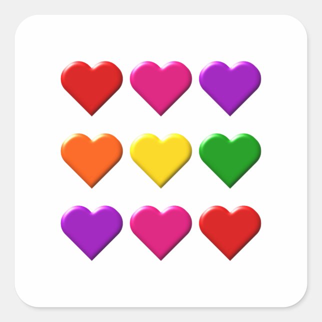 Valentine Hearts Sticker (Front)