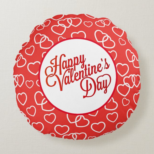 Valentine Hearts Throw Pillow  (Front)