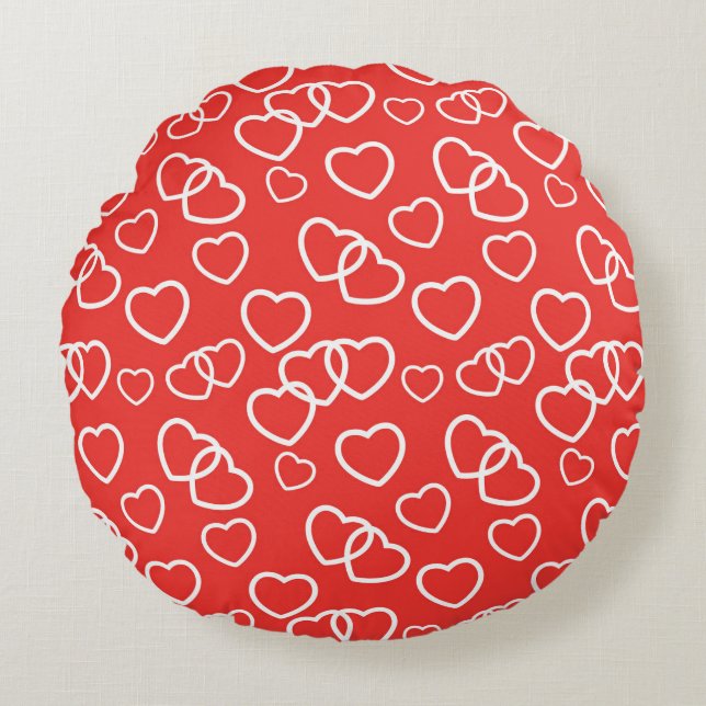 Valentine Hearts Throw Pillow  (Front)