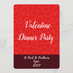 Valentine hearts whimsical dinner party invitation
