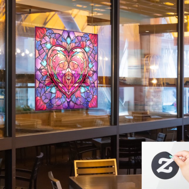 Valentine Hearts Window Cling (Restaurant Window)