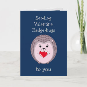 Valentine Hedgehog Hedge-hugs with Heart Card