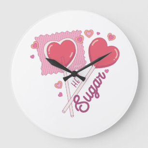 Valentine Hey Sugar Large Clock