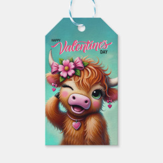 Valentine Highland Cow Gift Tag
