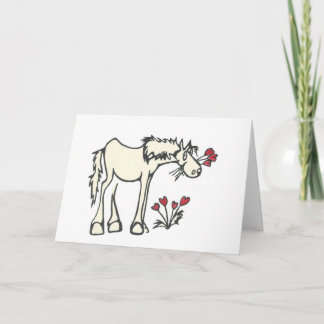 Valentine Horse Custom Message Greeting Card