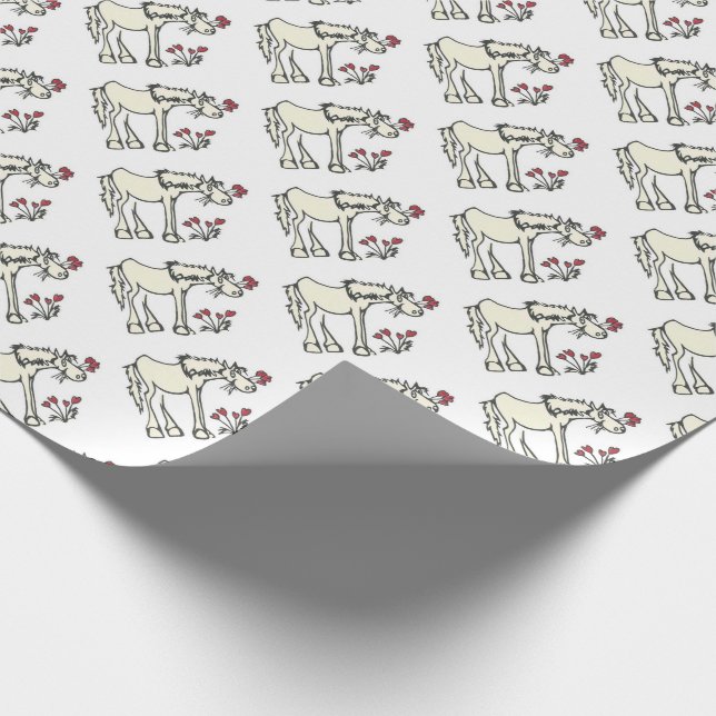 Valentine Horse Wrapping Paper (Corner)
